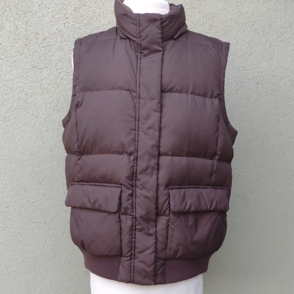 GAP Brown Down Puffer Vest L